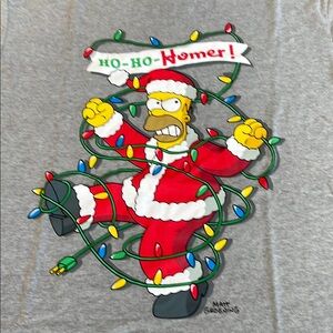 Homer Simpson Santa Gray T-Shirt